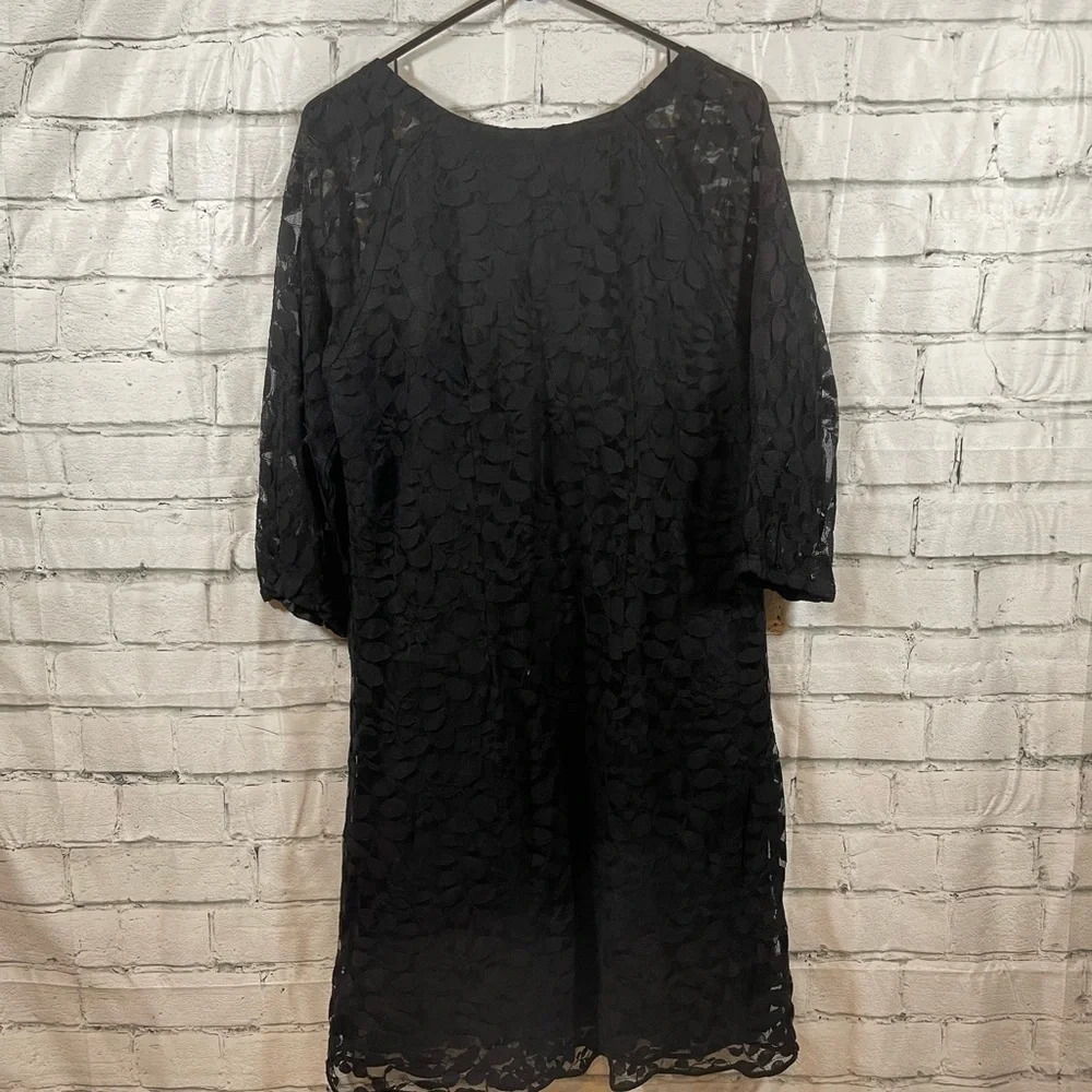 Women’s Garnet Hill Boheme easy lace black dress, size 10 - Picture 4 of 7